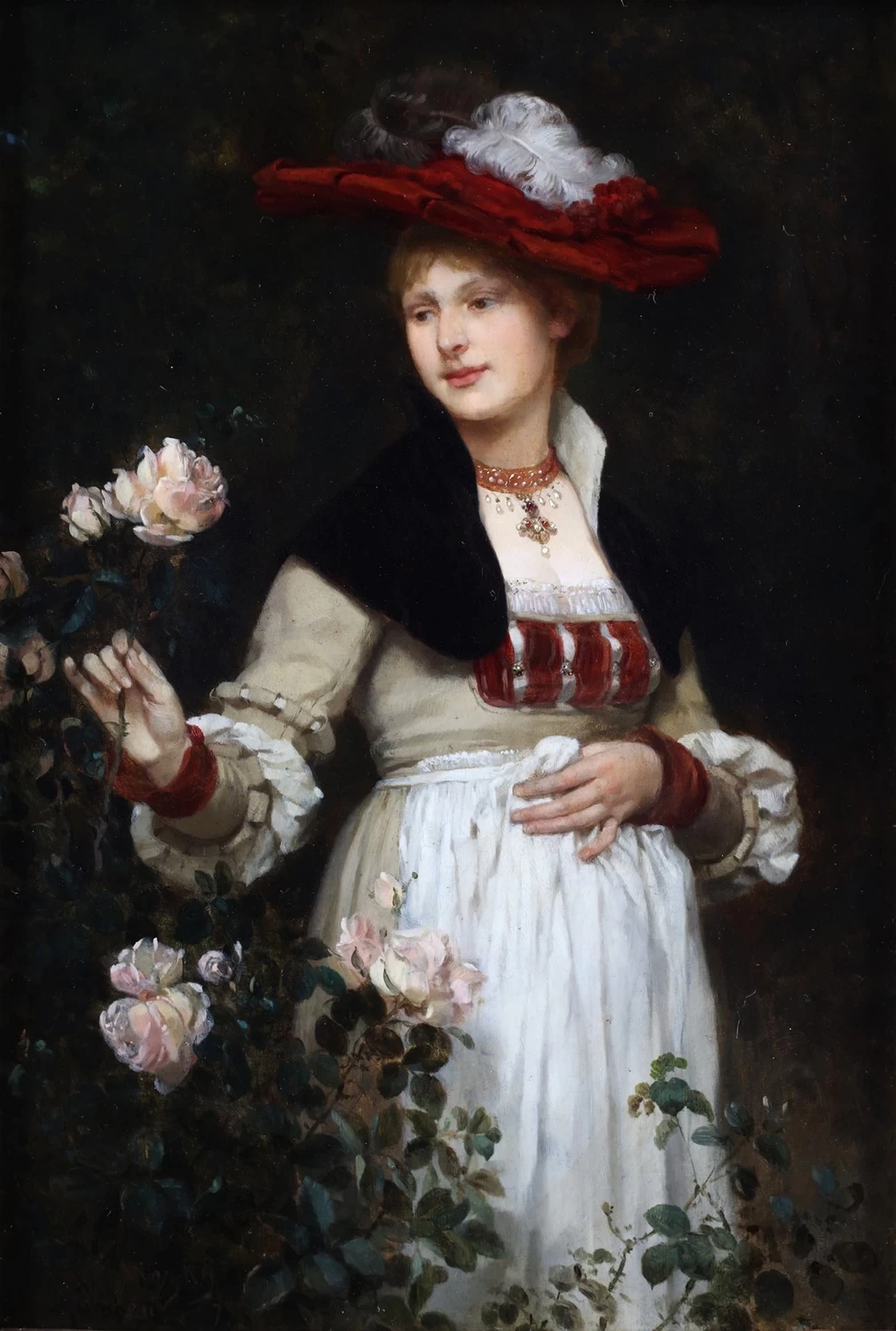 Eduard Niczky - Ritratto di una signora con fiori